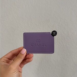 CHANEL Lavender Leather Card Sleeve with structural metal insert (GWP)